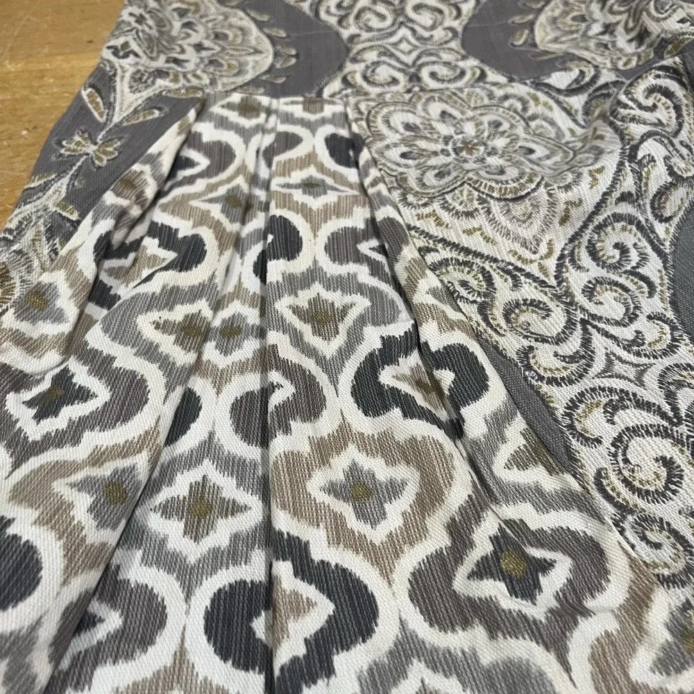 Waverly Moonlight Medallion Gray Golden Pleated‎ Valance 70x29